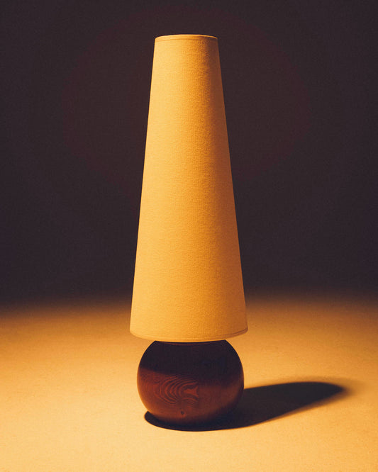 Cone and Sphere Table Lamp - Cream